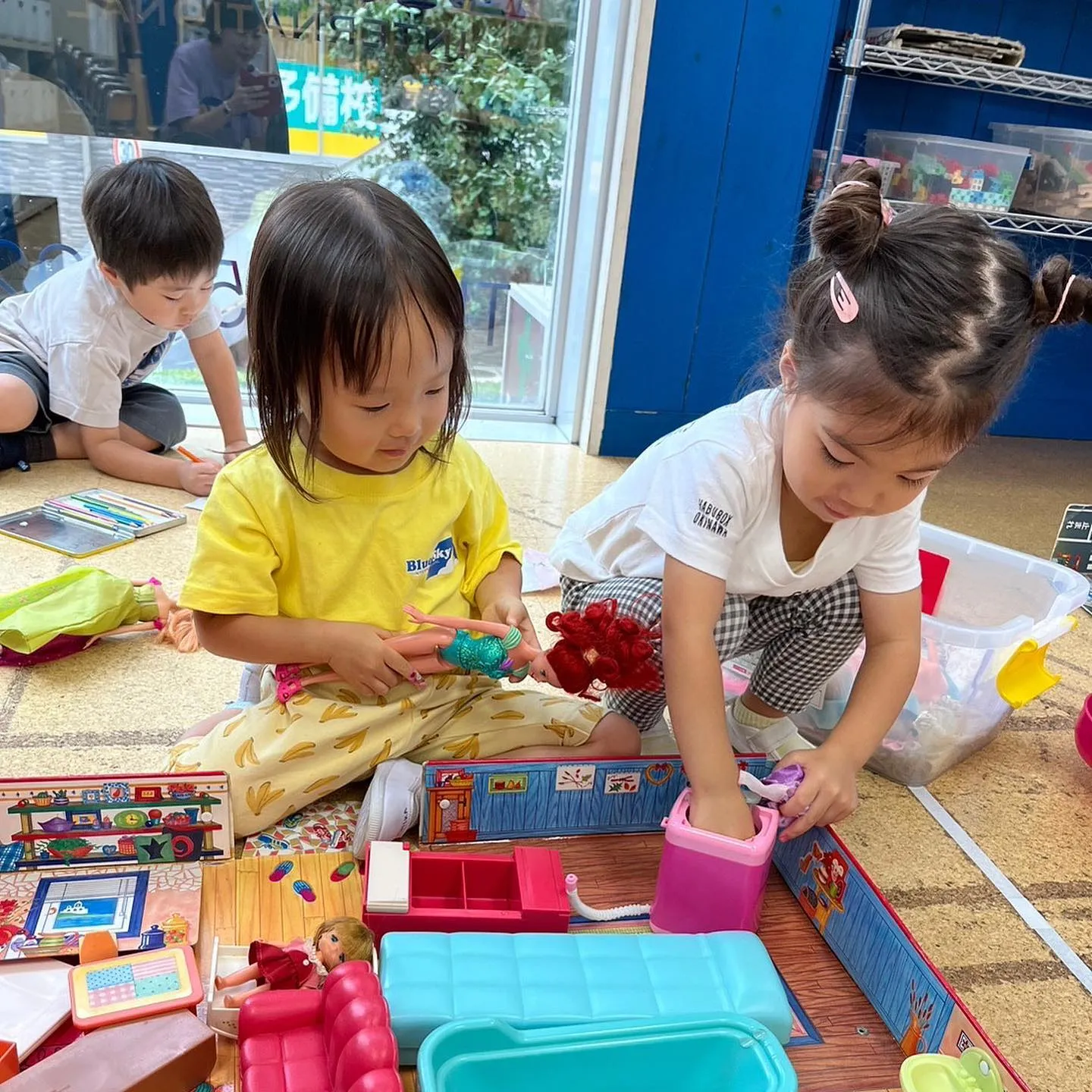 今日はキンダークラスのフルタイムのお子さんのみの登園日でした