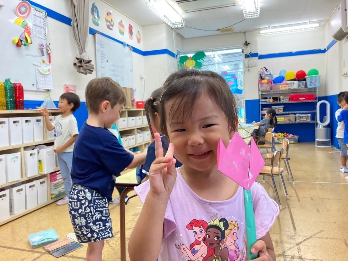 8/22(火) Kinder class today ☀️👒...