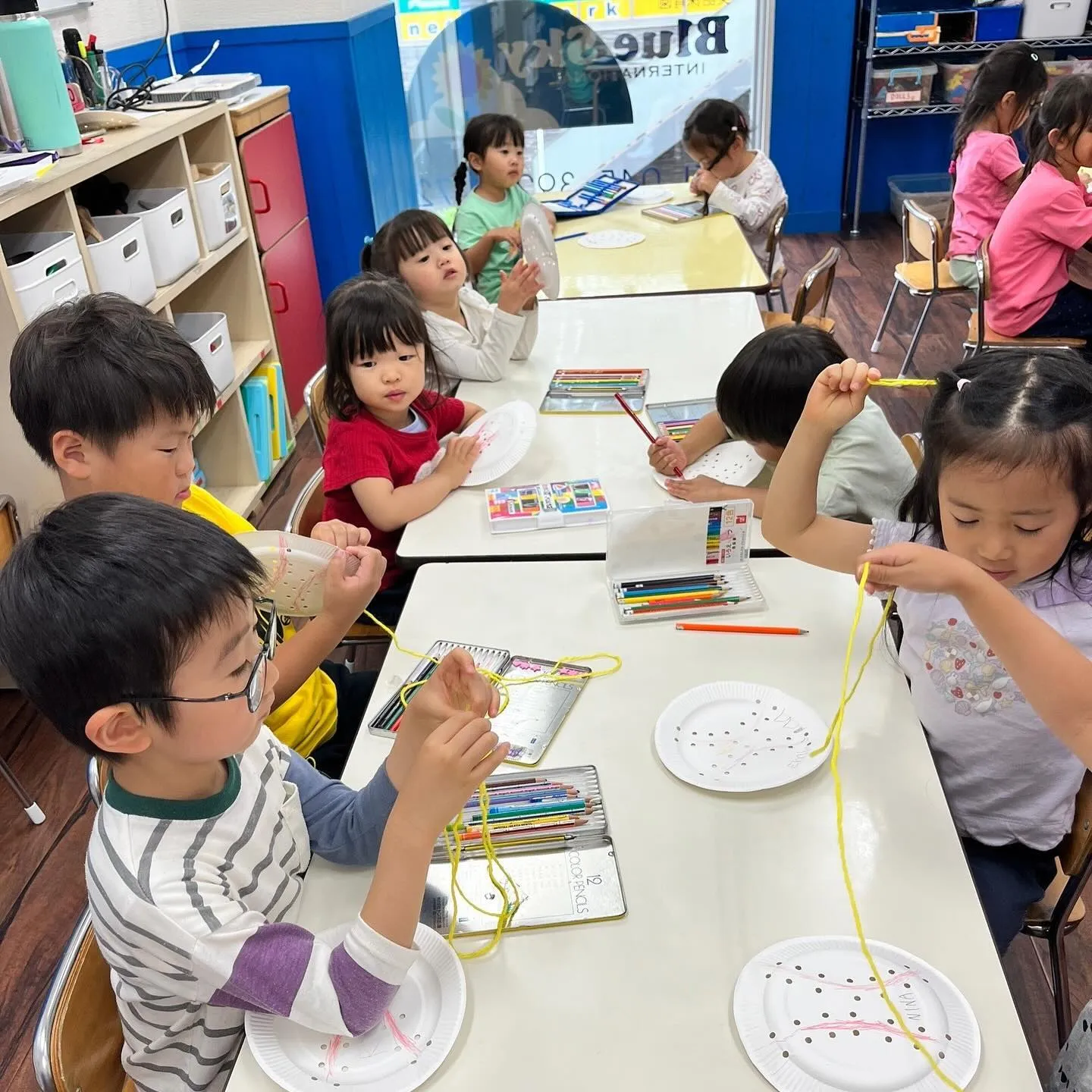 Kinder class and snack time to...