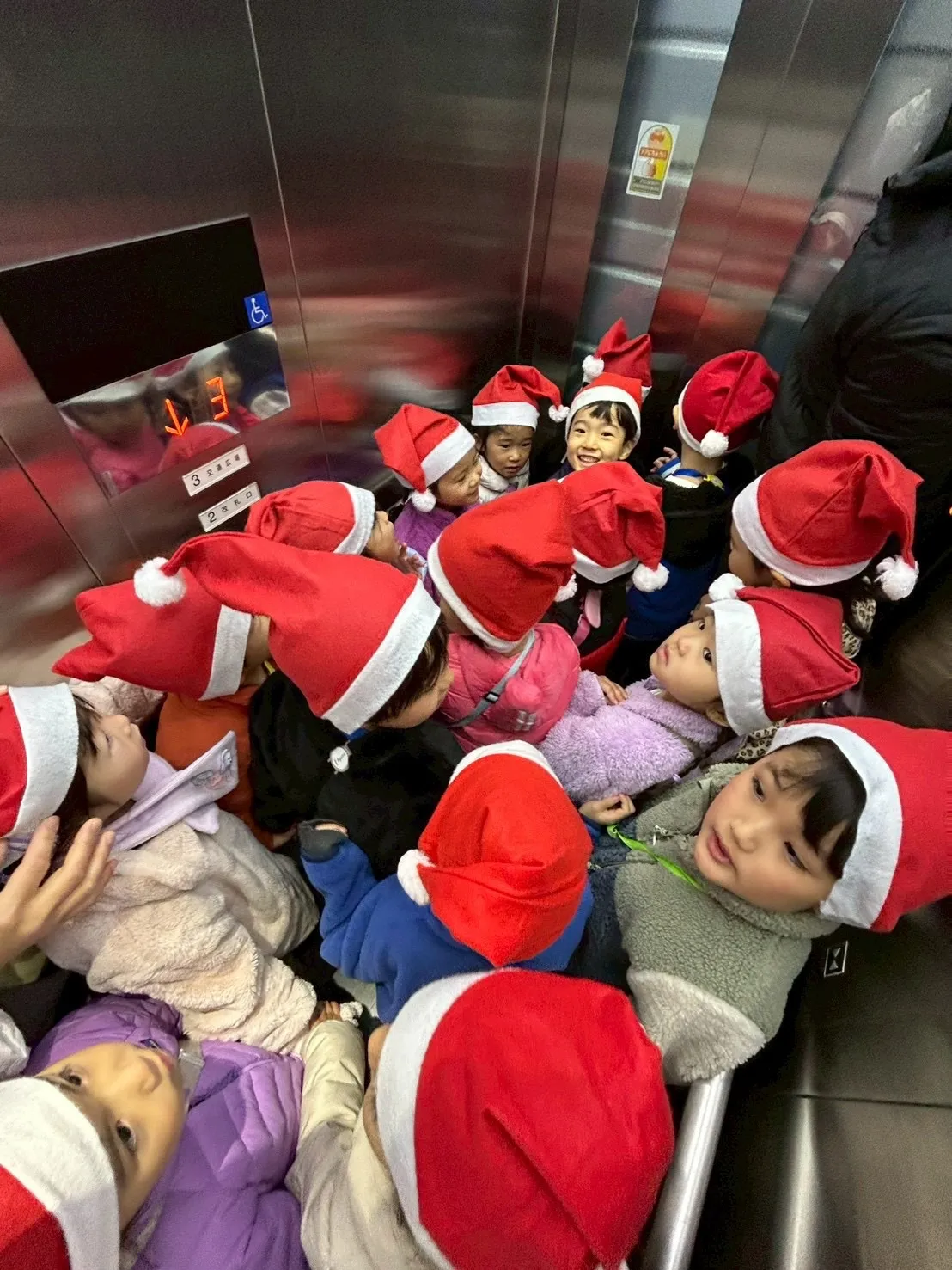 Our adorable little Santas too...